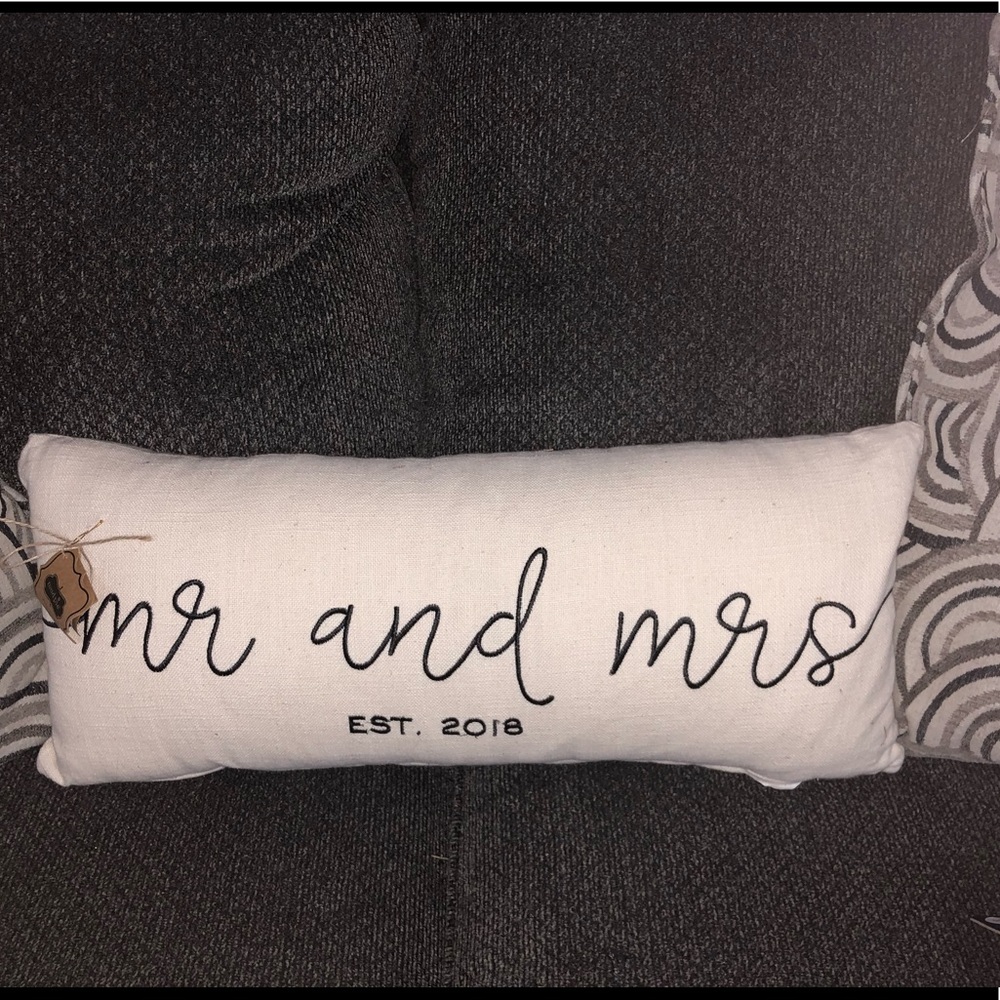 Mudpie Mr and Mrs pillow!